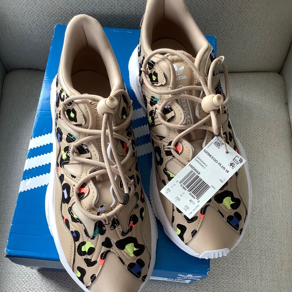 Nwt Adidas Women Ozweego Plus Leopard Sneakers-8.5 - Picture 5 of 9
